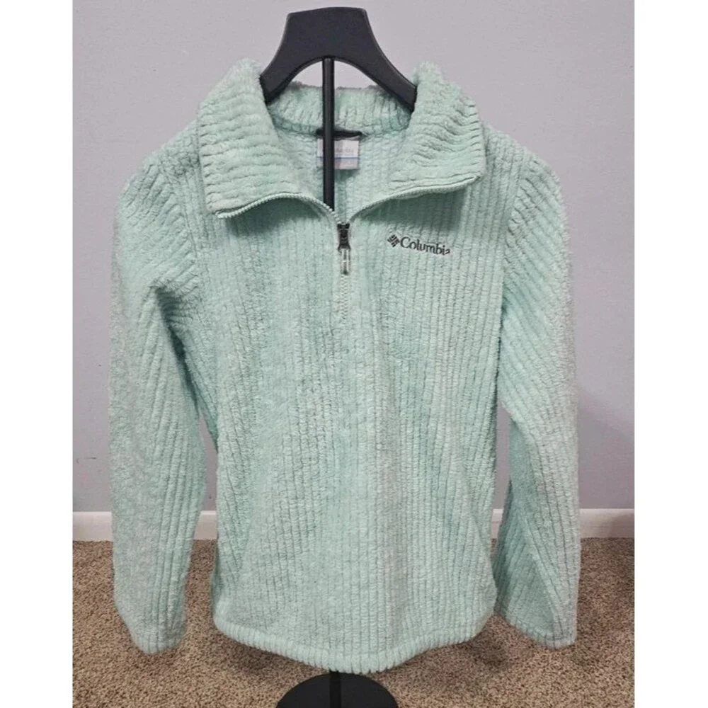Columbia Girls' Fire Side Half Zip Sherpa Fleece pullover size Large